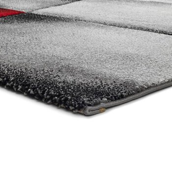Alfombras 100% Polipropileno HEAT-SET FRISÈ Alfombra geométrica desigual rojo 120x170